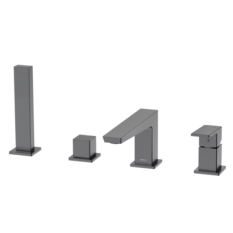 Bateria wannowa 4-otworowa Vellano gun metal AVAPAX ABVE241421