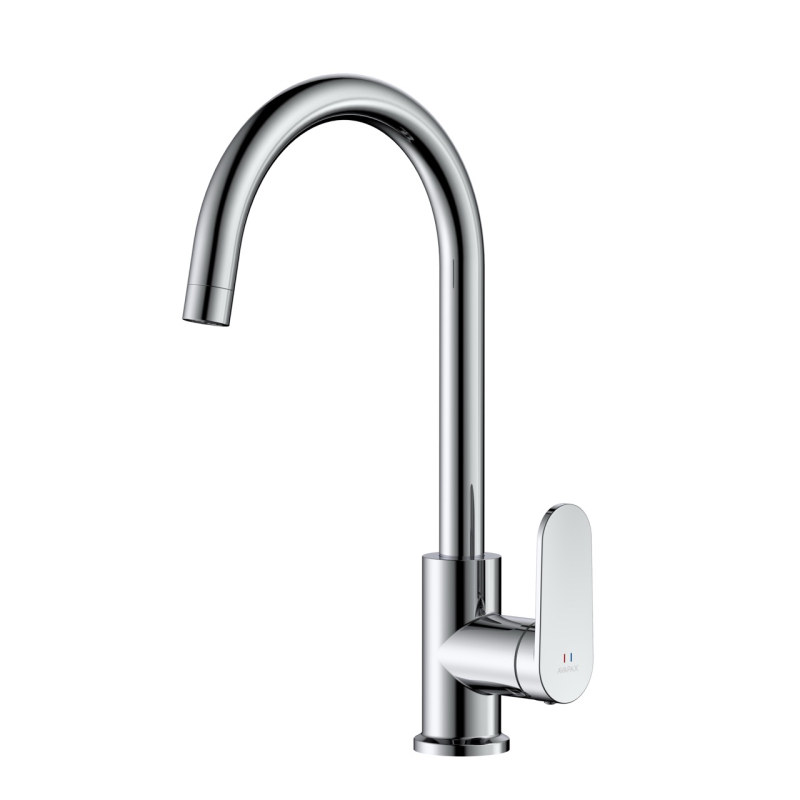 Bateria kuchenna stojąca z wylewką U Lunepo chrom AVAPAX ABLU171111