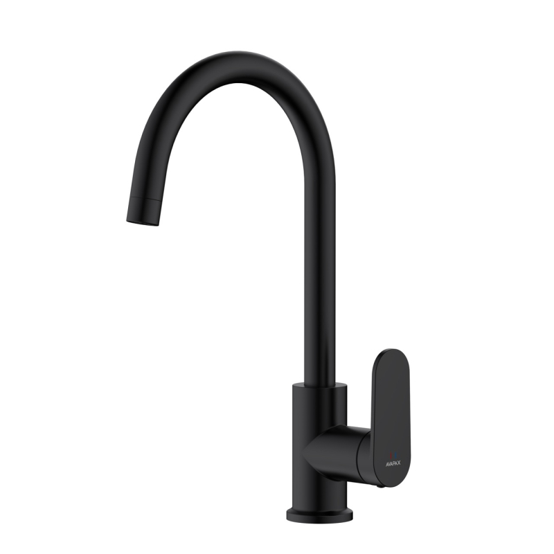 Bateria kuchenna stojąca z wylewką U Lunepo czarny AVAPAX ABLU171311