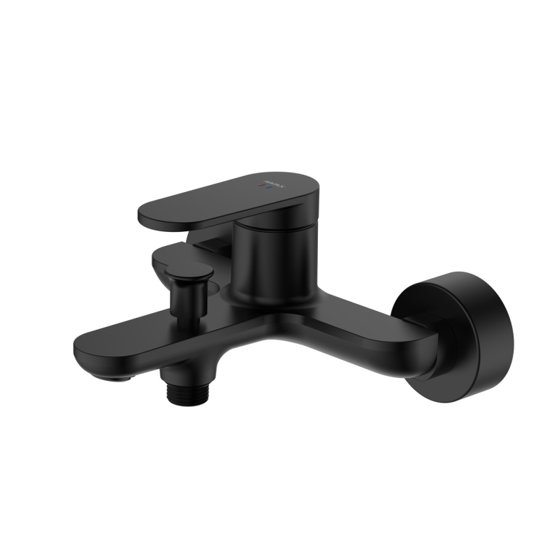 Bateria wannowa ścienna z przełącznikiem natrysku Lunepo czarny AVAPAX ABLU211311