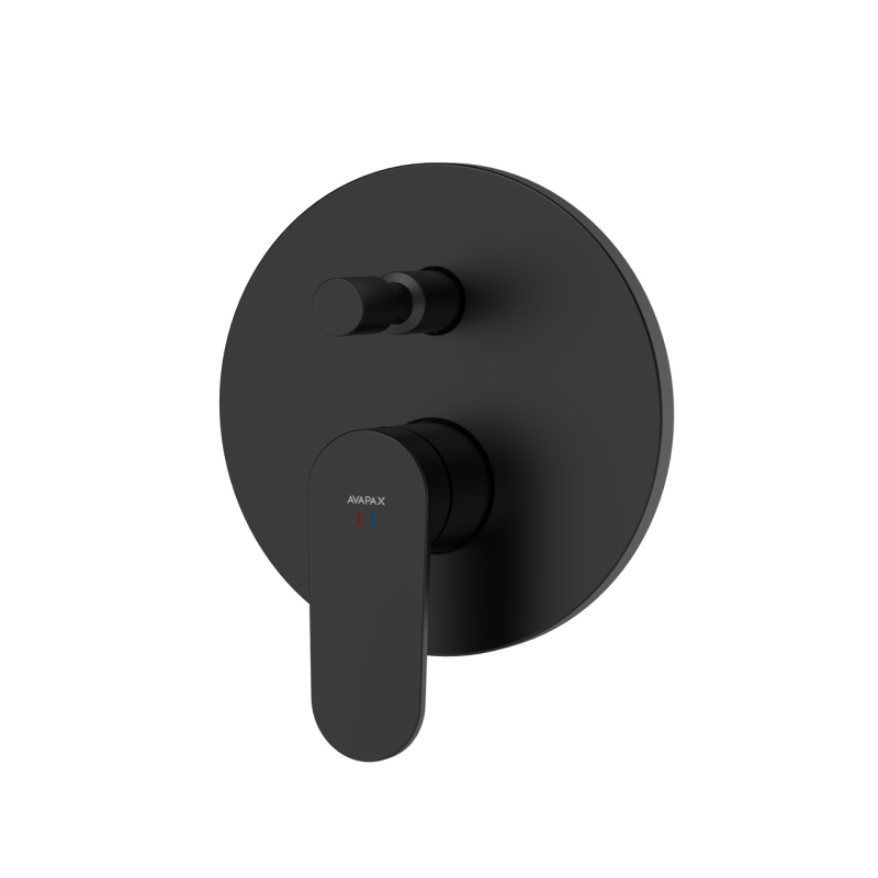 Bateria prysznicowo wannowa podtynkowa dwufunkcyjna Lunepo czarny AVAPAX ABLU521311
