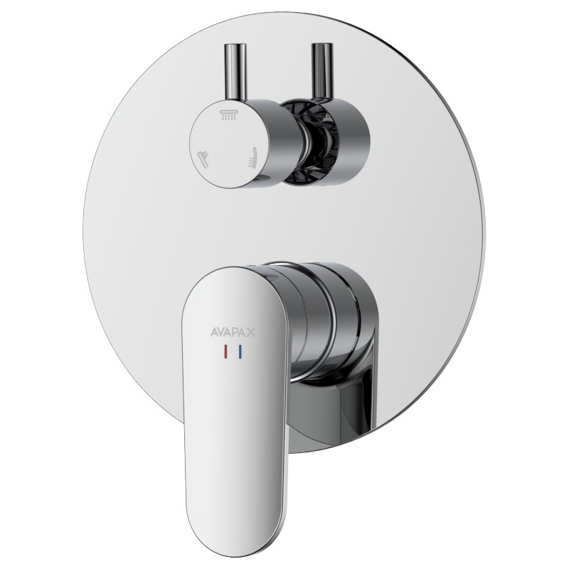 Bateria prysznicowo wannowa podtynkowa trzyfunkcyjna Lunepo chrom AVAPAX ABLU5211C1