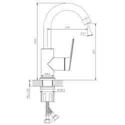 Bateria kuchenna stojąca z wylewką U Trixan AVAPAX ABTR171111