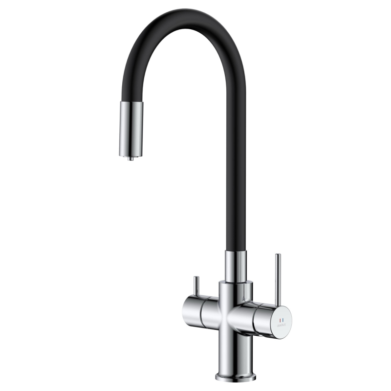 Bateria kuchenna stojąca z elastyczną wylewką i podłączeniem do filtra wody Dapur AVAPAX ABDA7517F2