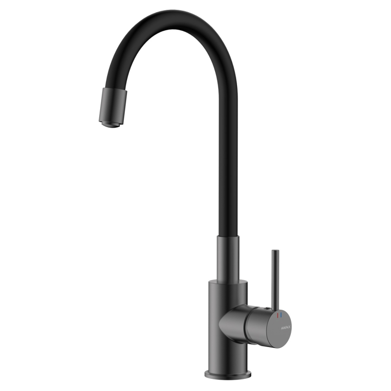 Bateria kuchenna stojąca z elastyczną wylewką Lapur gun metal AVAPAX ABLA7214F1