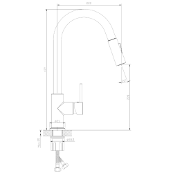 Bateria kuchenna z wyciąganą wylewką - dwa rodzaje strumienia Dapur chrom AVAPAX ABDA7111W1