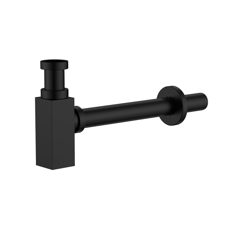 Syfon umywalkowy butelkowy stal nierdzewna Cube czarny AVAPAX AFCU111311