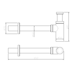 Syfon umywalkowy butelkowy stal nierdzewna Ronde chrom AVAPAX AFRO111111