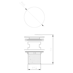 Korek Click Clack do umywalki z przelewem Hydrone chrom AVAPAX AKHY121111