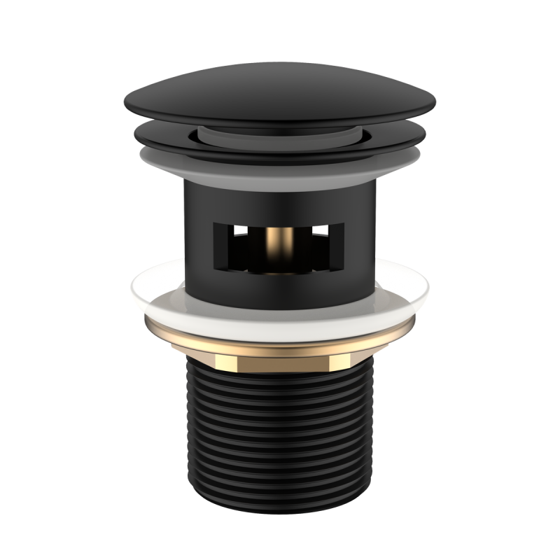 Korek Click Clack do umywalki z przelewem Hydrone czarny AVAPAX AKHY121311