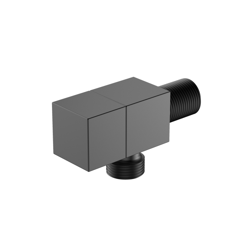 Zawór kątowy przyłączeniowy 1/2x3/8 mosiężny Cube gun metal AVAPAX AOCU211411