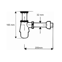 Syfon umywalkowy butelkowy niski 11/4x32mm bez spustu chrom MCALPINE 220CB