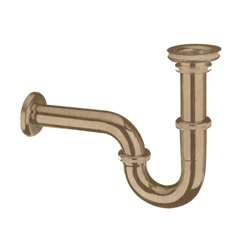 Syfon umywalkowy rurowy11/4x32mm antyczny mosiądz MCALPINE 215+255AB