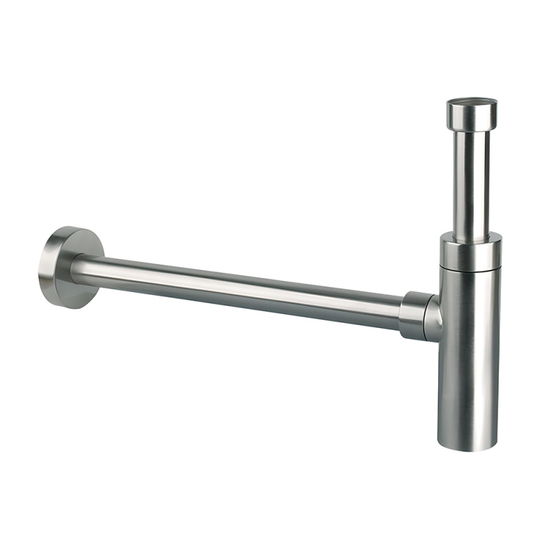 Syfon umywalkowy butelkowy dekoracyjny 11/4x32 bez spustu stal szczotkowana MCALPINE CA32EU-SN