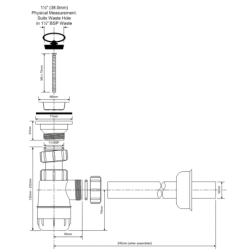 Syfon umywalkowy butelkowy niski 11/4x32mm MCALPINE HC1L