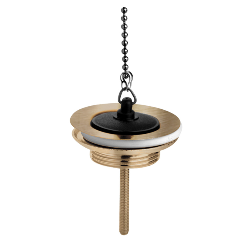 Spust umywalkowy 11/4x60mm z sitkiem ze stali nierdzewnej i korkiem gumowym antyczny mosiądz MCALPINE 255AB