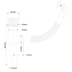 Spust umywalkowy klik-klak dekoracyjny 11/4x60mm z przelewem chrom MCALPINE DECCOCLCB