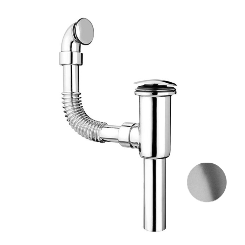 Spust umywalkowy klik-klak dekoracyjny 11/4x60mm z przelewem stal szczotkowana MCALPINE DECCOCLSN