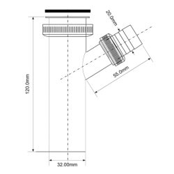 Przedłużka do syfonu umywalkowego 11/4x32mm z podłączeniem do pralki lub zmywarki chrom MCALPINE RS7