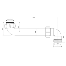 Przedłużka do syfonu umywalkowego 11/4x11/4 MCALPINE HC13-32