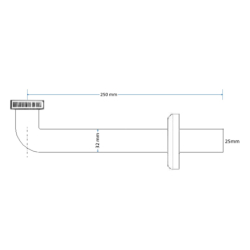 Przedłużka do syfonu umywalkowego z kolankiem 11/4x 32mm l-250mm chrom MCALPINE RS10