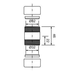 Złączka 32x32mm chrom MCALPINE 32G-CB