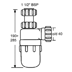 Syfon zlewozmywakowy butelkowy gastronomiczny 11/2x40mm bez spustu MCALPINE C31ARPF