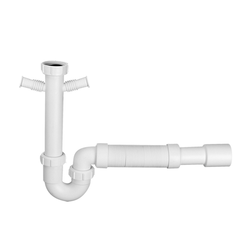 Syfon zlewozmywakowy rurowy 11/2x50mm z podłą.pralki lub zmywarki, podłączeniem uniwersalnym bez spustu MCALPINE HC7-CCFL