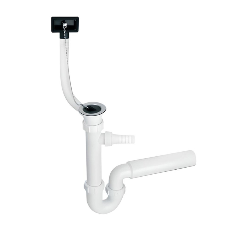 Syfon zlewozmywakowy rurowy 11/2x50mm z podłączeniem pralki lub zmywarki ,spust z przelewem MCALPINE HC7HC17PR