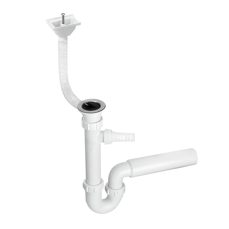 Syfon zlewozmywakowy rurowy 11/2x50mm z podłączeniem pralki lub zmywarki ,spust z przelewem MCALPINE HC7HC17DR