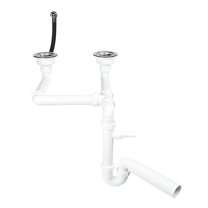 Syfon zlew.dwukom. i spust 2x3,5 MCALPINE HC7SSK2-POL1-25