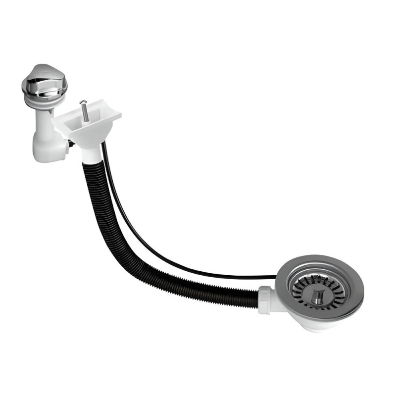 Spust zlewozmywakowy 11/2x113mm z mechanizmem automatycznym, przelew horyzontalny MCALPINE PUFS113DR-CP