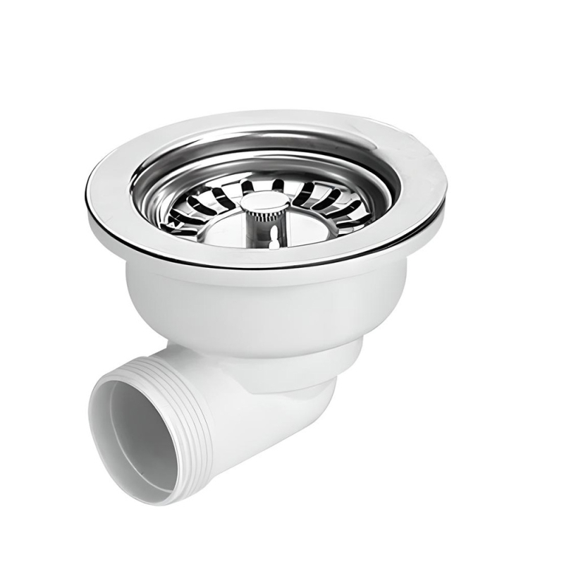 Spust zlewozmywakowy odejście poziome 11/2x113mm z sitkiem wyciąganym ze stali nierdzewnej MCALPINE HC162-SS