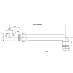 Przedłużka do syfonu zlewozmywakowego 11/2x11/2 umożliwiająca wykorzystanie przestrzeni pod zlewozmywakiem MCALPINE HC13-LI