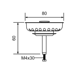 Sito zlewozmywakowe trzpień tworzywo MCALPINE BSKTOP-PUSS