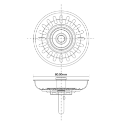 Sito zlewozmywakowe trzpień z zatrzaskiem MCALPINE BWSTSS-TOP