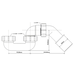 Syfon brodzikowy 11/2x50mm bez spustu MCALPINE HC250F