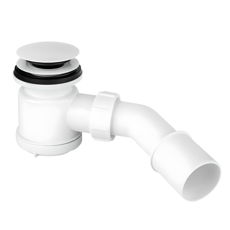 Syfon brodzikowy klik-klak z odejściem 40/50mm czyszczony od góry ,pokrywa mosiądz biała 70mm MCALPINE HC26CLCP-WH