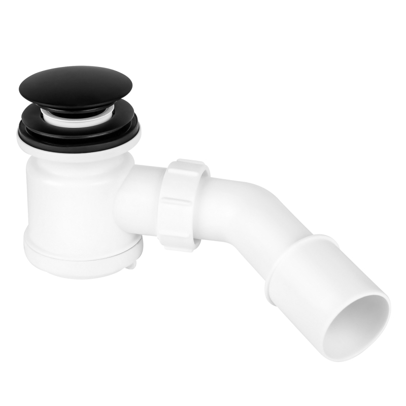 Syfon brodzikowy klik-klak z odejściem 40/50mm czyszczony od góry ,pokrywa mosiądz czarny mat 70mm MCALPINE HC26CLMB