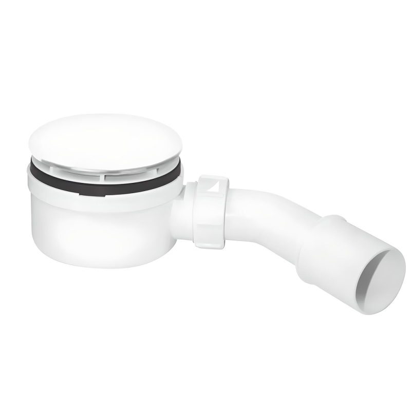 Syfon brodzikowy niski wys.60mm z odejściem 40/50mm czyszczony od góry ,pokrywa biała 113mm MCALPINE HC2730LWHN-PB