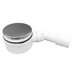 Syfon brodzikowy niski wys.60mm ,pokrywa abs chrom 113mm z zaworem zwrotnym MCALPINE HC2730LCPN-NRV