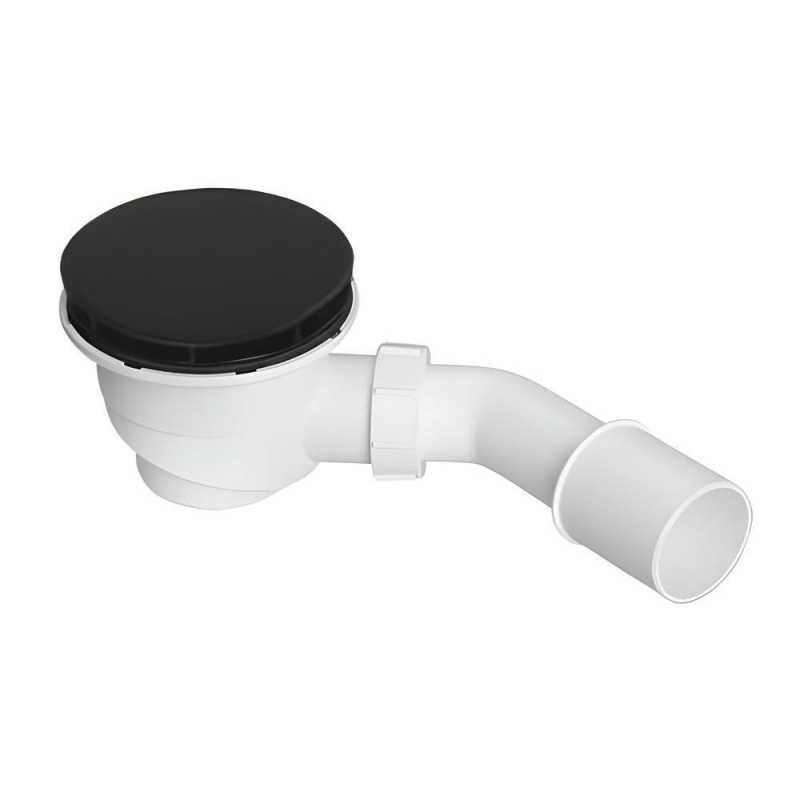 Syfon brodzikowy wys.80mm z odejściem 40/50mm czyszczony od góry ,pokrywa abs czarny mat 113mm MCALPINE HC27-MBN-PB