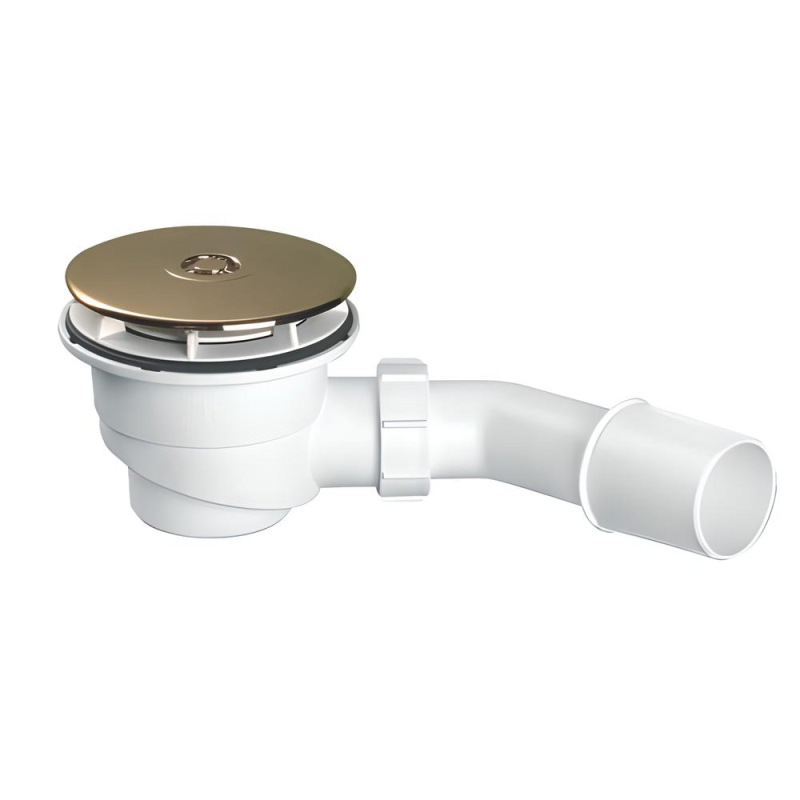 Syfon brodzikowy wys.80mm z odejściem 40/50mm czyszczony od góry ,pokrywa abs złoty 113mm MCALPINE HC27-GP