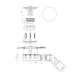 Syfon brodzikowy niski wys.60mm z odejściem 40/50mm czyszczony od góry ,pokrywa abs chrom 113mm MCALPINE MP2730L3H-CPN