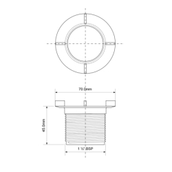 Przedłużka umożliwiająca zamontowanie syfonów hc26-cp,hc26-ss w brodzikach o gr. ściankach .wysokość 40mm . MCALPINE STW70LNL