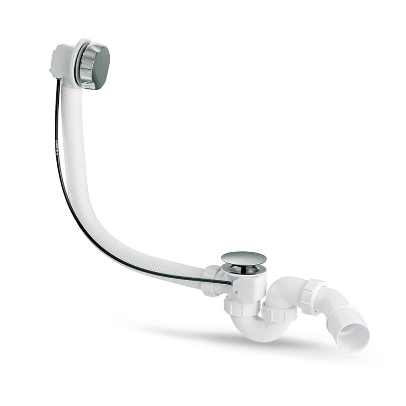 Zestaw odpływ-przelew.wannowy z odejściem 40/50mm,z mechanizmem autom. pokrętło mosiądz chrom MCALPINE HC31M-S2