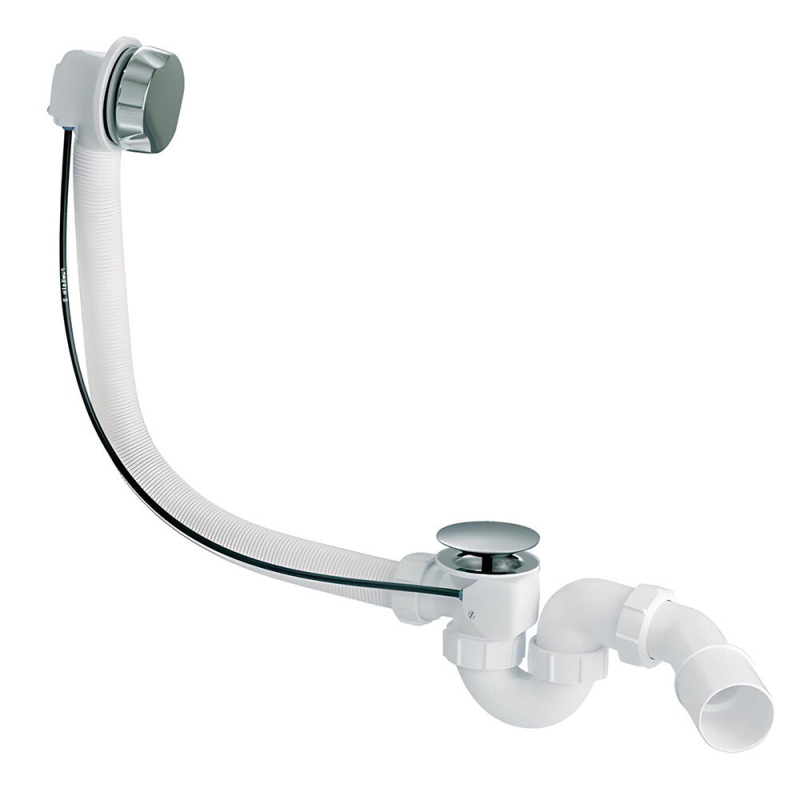 Zestaw odpływ-przelew.wannowy z odejściem 40/50mm,z mechanizmem autom. pokrętło mosiądz satyna MCALPINE HC31M-S2-SC