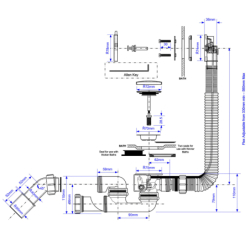 Zestaw odpływ-przelew.wannowy z odejściem 40/50mm,z mechanizmem autom. pokrętło mosiądz białe MCALPINE MP31SSF-WHBR