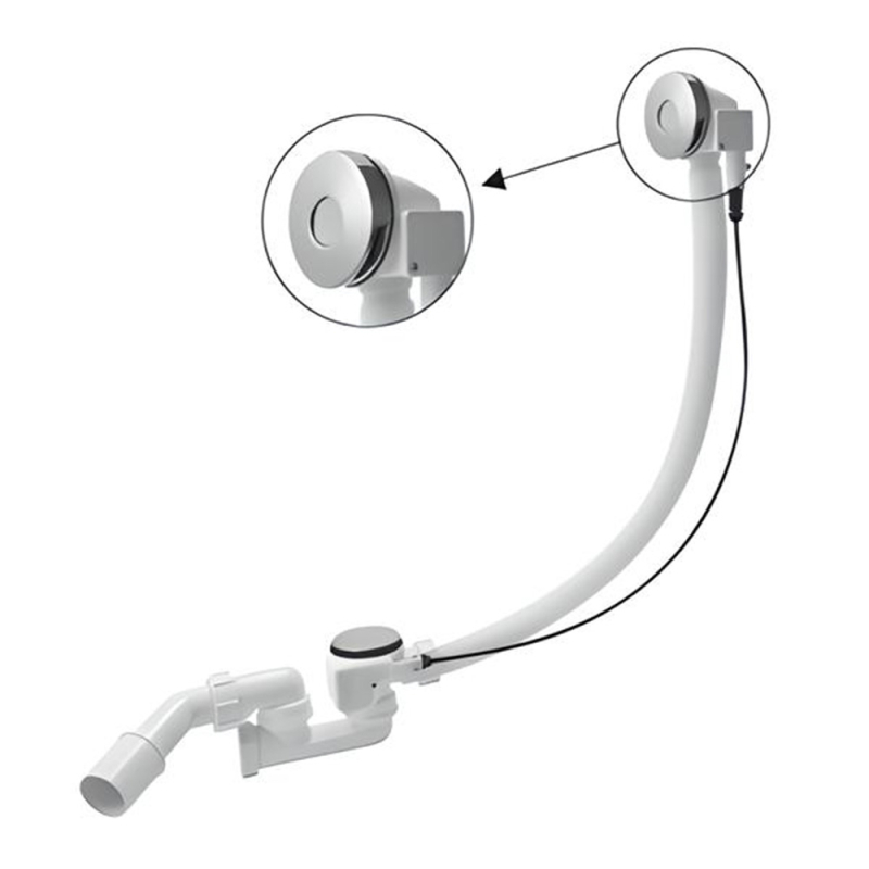 Syfon wannowy autom.mosiądz push button MCALPINE HC31PB-CP