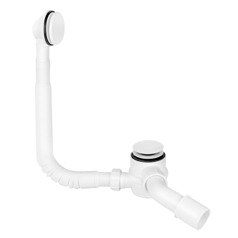 Syfon wanna/brodzik click-clack mosiądz biały MCALPINE HC2600CL-WH